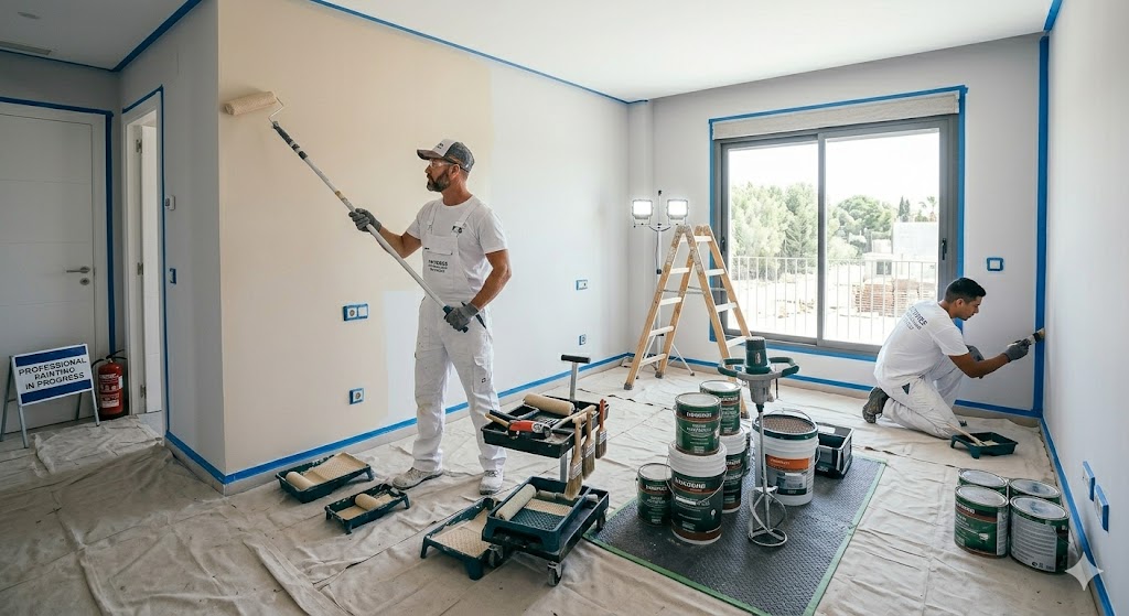 pintores profesionales en España pintura de viviendas y locales presupuesto gratis pintor cerca de mí servicio de pintura urgente